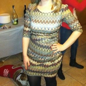 Ark & Co faux wrap "backless" chevron mini dress